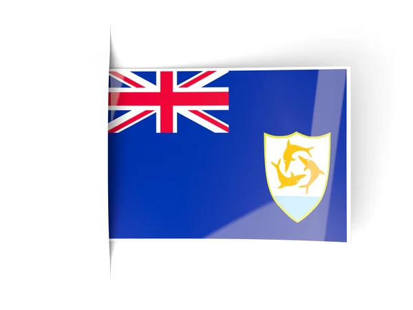 Vierkante label met vlag van anguilla — Stockfoto