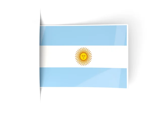 Quadratisches Etikett mit argentinischer Flagge — Stockfoto