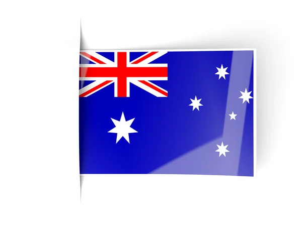 Etiqueta cuadrada con bandera de Australia —  Fotos de Stock