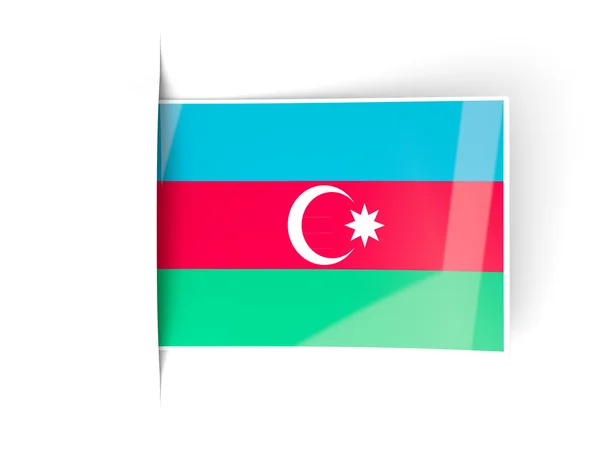 Étiquette carrée avec drapeau azerbaijan — Photo