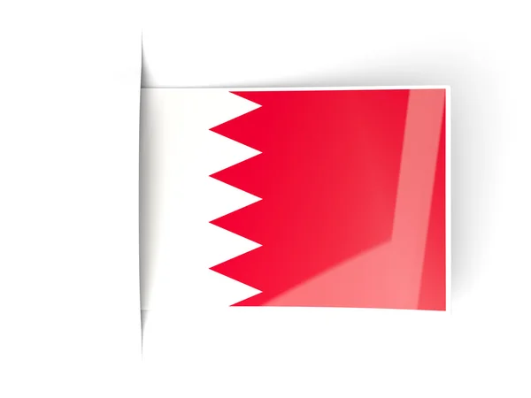Étiquette carrée avec drapeau de bahreïn — Photo