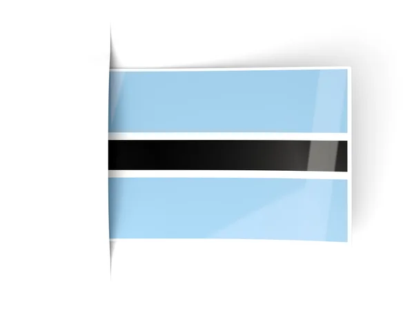 Etichetta quadrata con bandiera del Botswana — Foto Stock