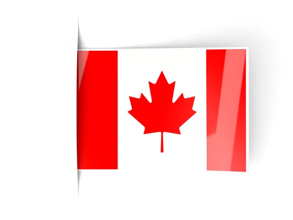 Vierkante label met vlag van canada — Stockfoto