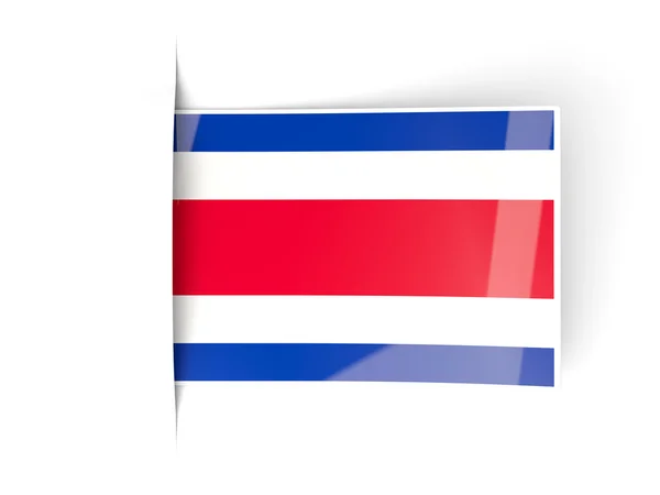 Étiquette carrée avec drapeau de costa rica — Photo