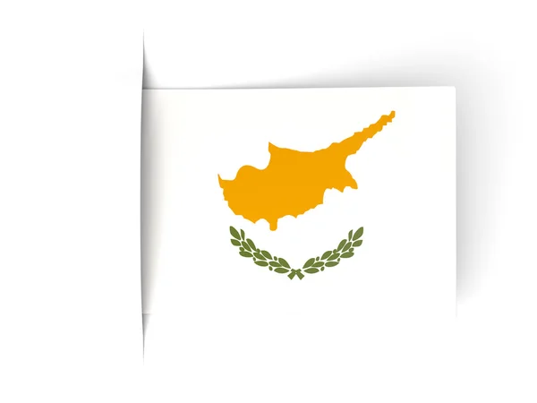 Etiqueta cuadrada con bandera de cyprus —  Fotos de Stock