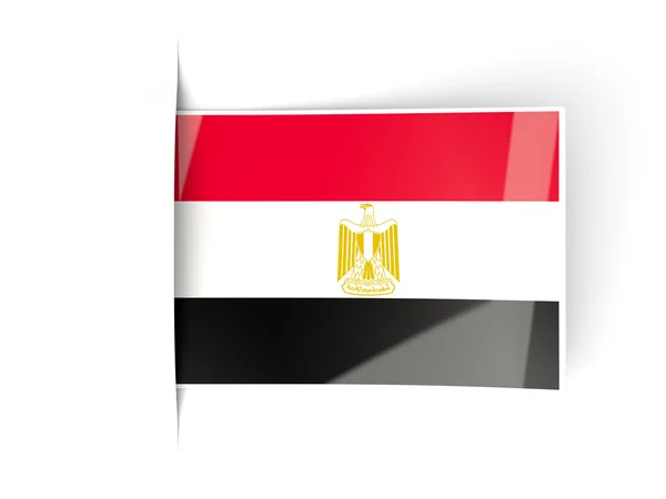 Rótulo quadrado com bandeira de egypt — Fotografia de Stock