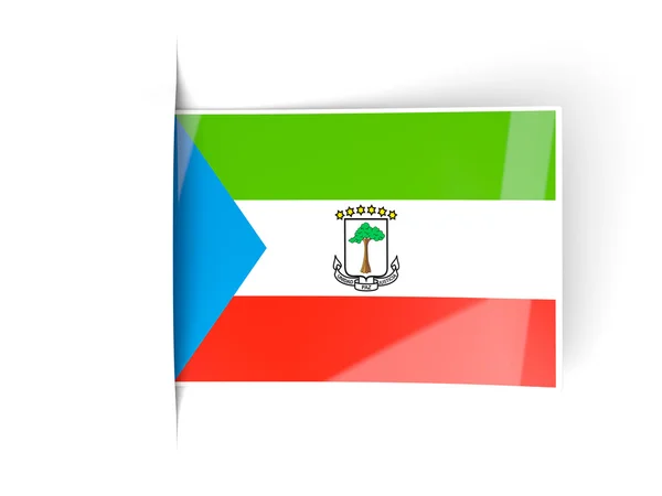 Метка квадрата с флагом Экваториальной Гвинеи — стоковое фото