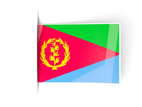 Címke (négyzet), eritrea zászlaja — Stock Fotó