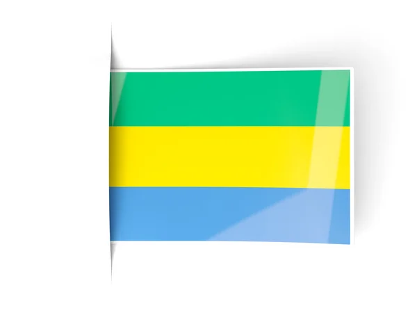 Square label with flag of gabon — Stock Photo, Image