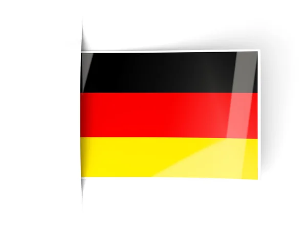 Etiqueta cuadrada con bandera de Alemania — Foto de Stock