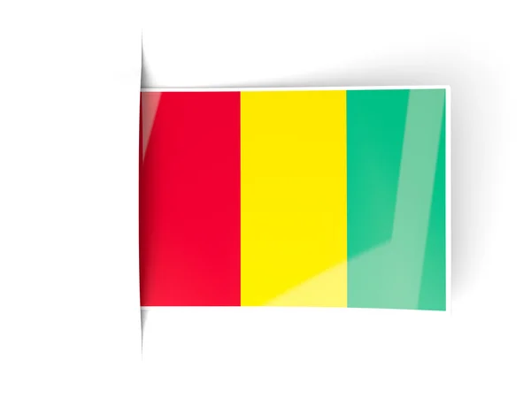 Kwadrat etykieta flaga Gwinei — Zdjęcie stockowe