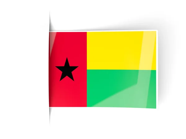 Étiquette carrée avec drapeau de Guinée-Bissau — Photo