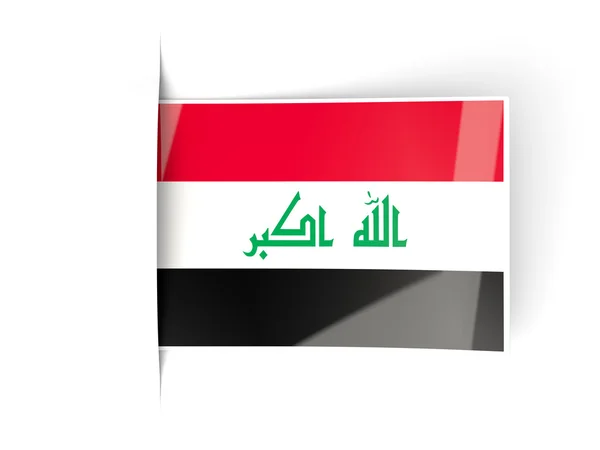 Square label with flag of iraq — Stock Photo, Image