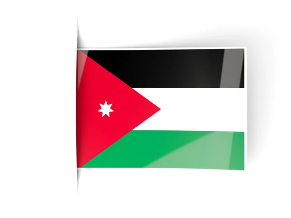 Square label with flag of jordan — Stock Photo, Image