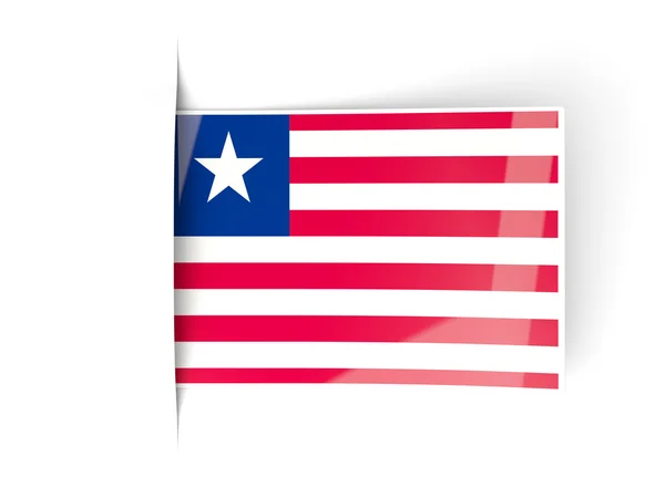 Square label with flag of liberia — Stock Photo, Image