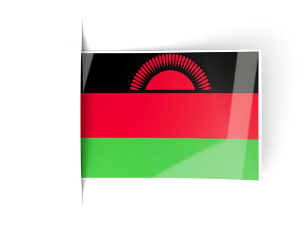 Square label with flag of malawi — Stock Photo, Image