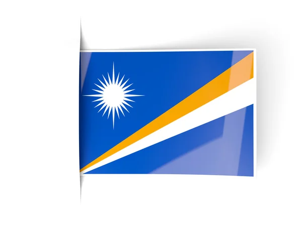 Etiqueta cuadrada con bandera de las islas Marshall —  Fotos de Stock