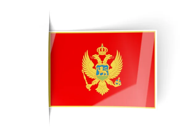 Etichetta quadrata con bandiera di montenegro — Foto Stock