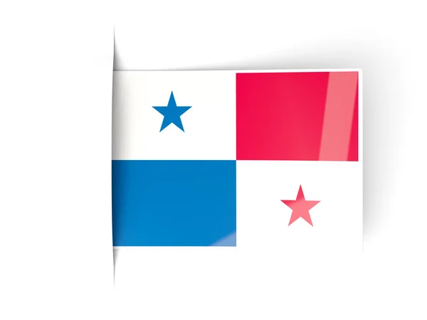 Square label with flag of panama — Stock Photo, Image