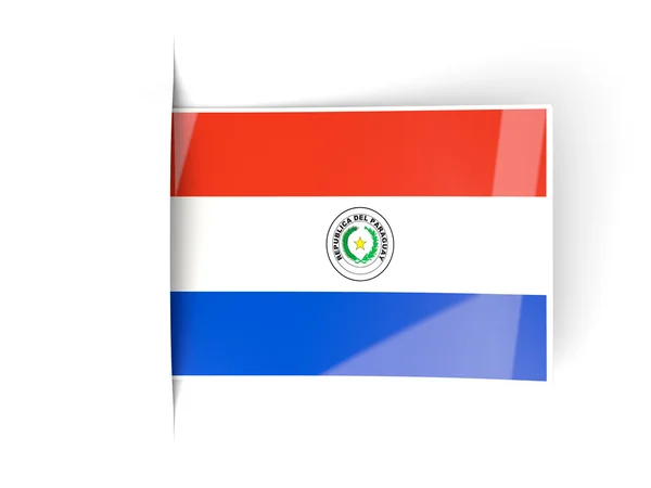 Square label with flag of paraguay — Stock Photo, Image