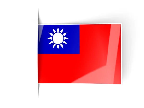 Etiqueta cuadrada con bandera de la república de China —  Fotos de Stock