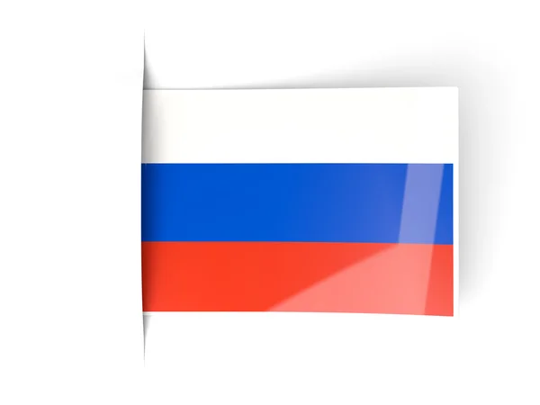 Rótulo quadrado com bandeira da Rússia — Fotografia de Stock