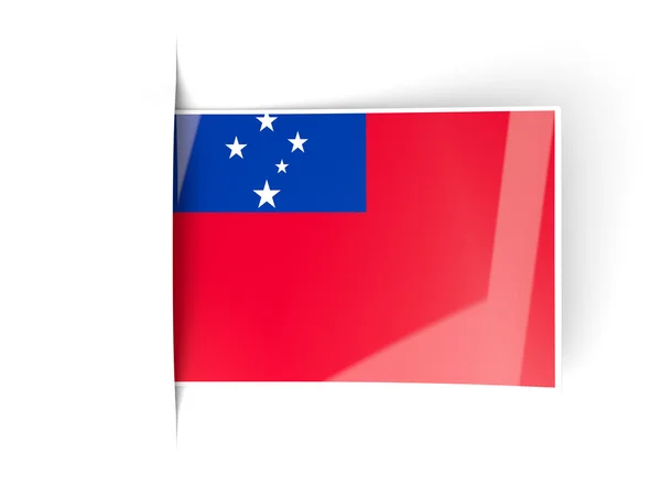 Etiqueta cuadrada con bandera de samoa —  Fotos de Stock