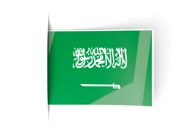 Square label with flag of saudi arabia — Stock Photo, Image