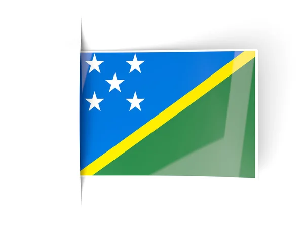 Square label with flag of solomon islands — Stock Photo, Image