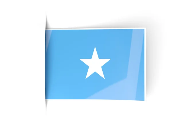 Čtvercový popisek s vlajka Somálsko — Stock fotografie