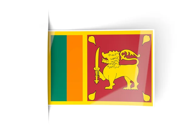 与斯里兰卡国旗广场标签 — 图库照片