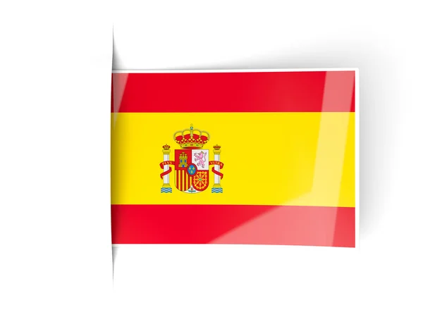 Etiqueta cuadrada con bandera de España —  Fotos de Stock
