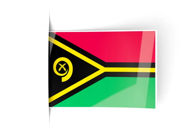 Rótulo quadrado com bandeira de vanuatu — Fotografia de Stock