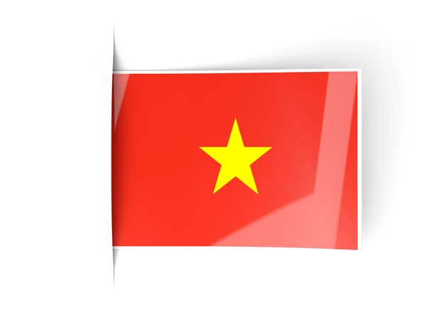 Quadratisches Etikett mit vietnamesischer Flagge — Stockfoto