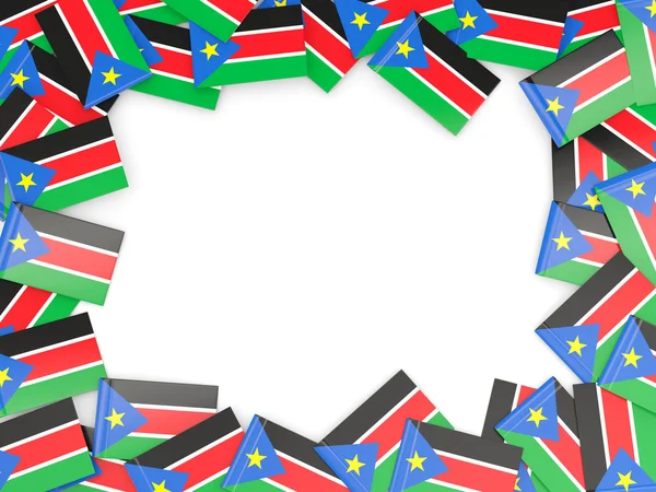 南苏丹国旗与框架 — 图库照片