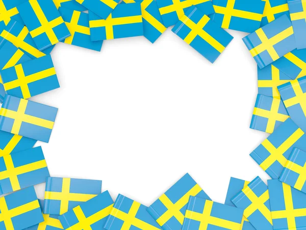 スウェーデンの国旗を持つフレーム — ストック写真