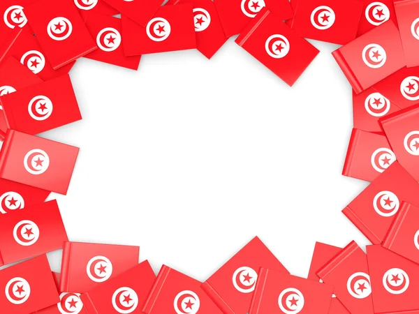 Quadro com bandeira de tunisia — Fotografia de Stock