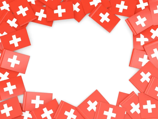 Rahmen mit Flagge der Schweiz — Stockfoto