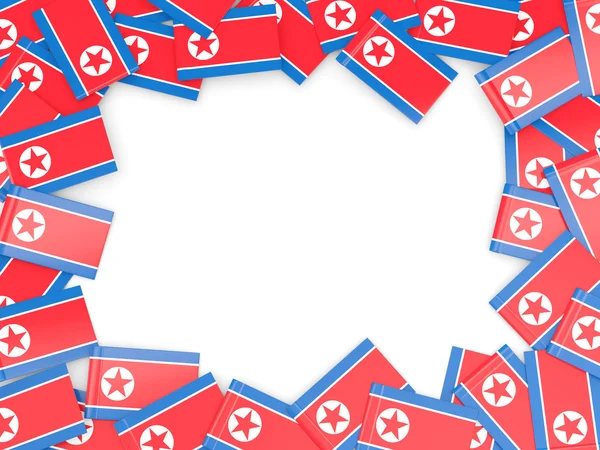 Quadro com bandeira da Coréia do Norte — Fotografia de Stock