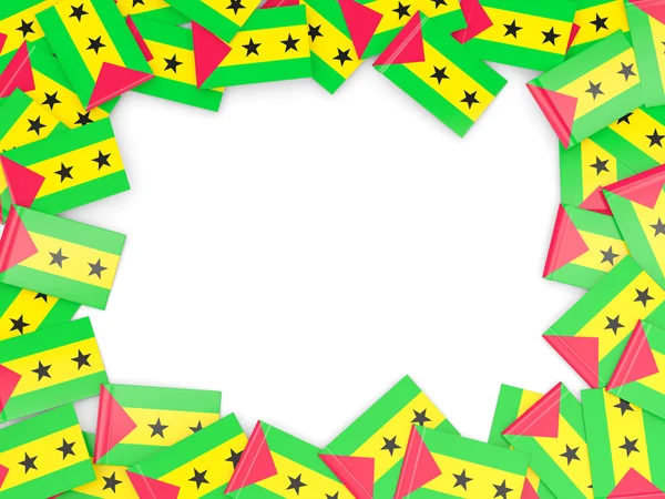 Moldura com bandeira de São Tomé e Príncipe — Fotografia de Stock