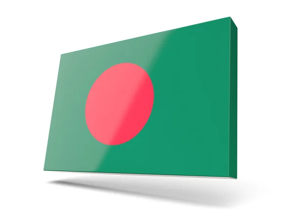 Bangladeş bayrağı ile kare simgesi — Stok fotoğraf