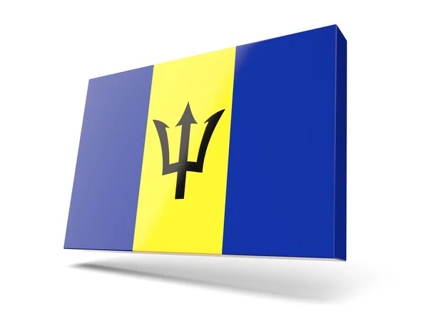 Vierkante pictogram met de vlag van barbados — Stockfoto