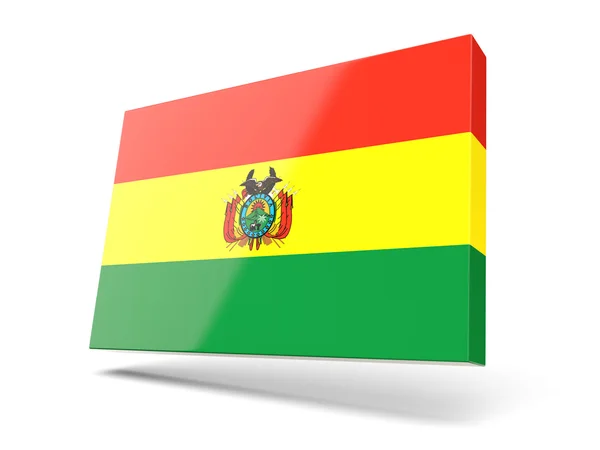 Fyrkantig ikon med flagga bolivia — Stockfoto