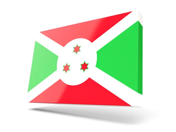 Icono cuadrado con bandera de burundi —  Fotos de Stock