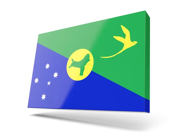 Icono cuadrado con bandera de christmas _ island — Foto de Stock