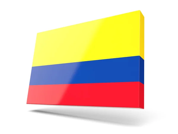 Square icon with flag of colombia — Stock Photo, Image