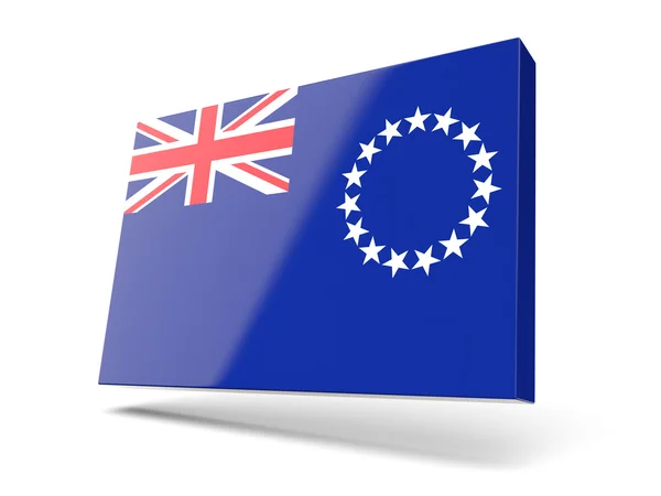 Cook_islands bayrağı ile kare simgesi — Stok fotoğraf