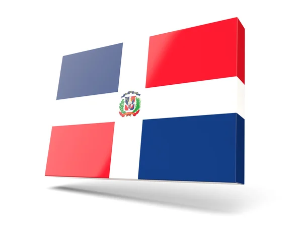 Значок площади с флагом Доминиканской республики — стоковое фото