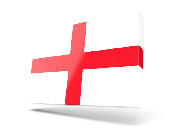 Icona quadrata con bandiera inglese — Foto Stock