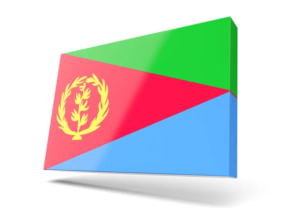 Vierkante pictogram met de vlag van eritrea — Stockfoto